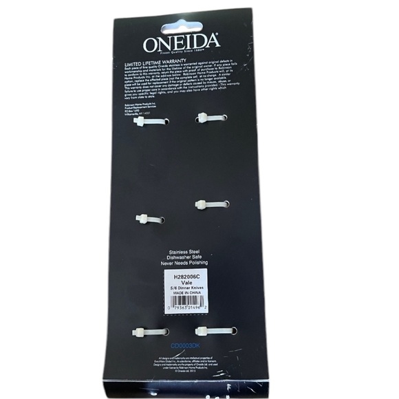 One Package of 6 Oneida Vale Stainless Steel Dinner Knives - Picture 7 of 7